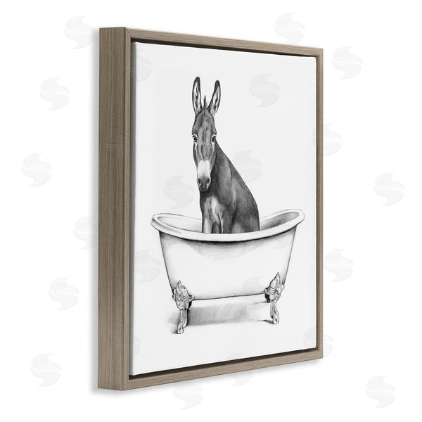 Stupell Industries Victoria Borges | Donkey In Bathtub Sketch