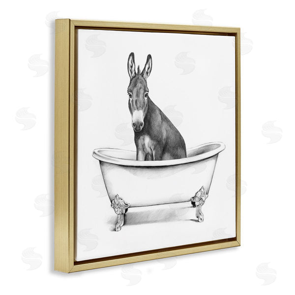 Stupell Industries Victoria Borges | Donkey In Bathtub Sketch