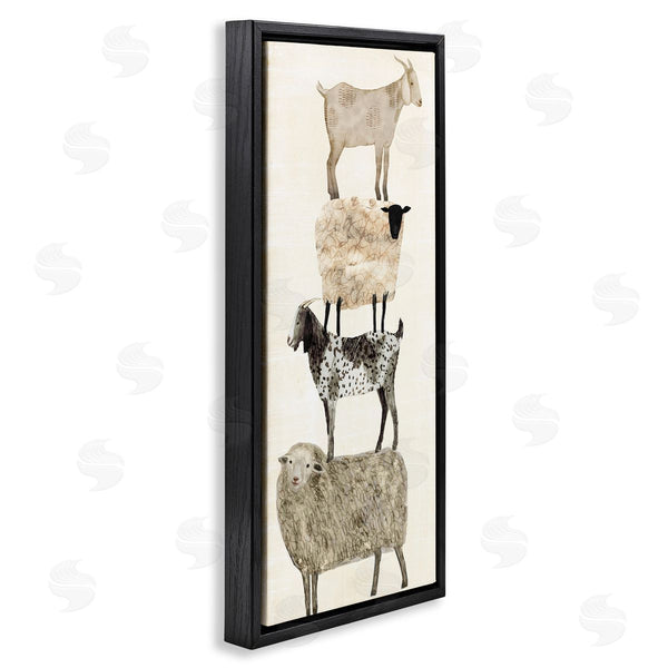 Stupell Industries Victoria Borges | Fun Stacked Sheep & Goats Farm Animals