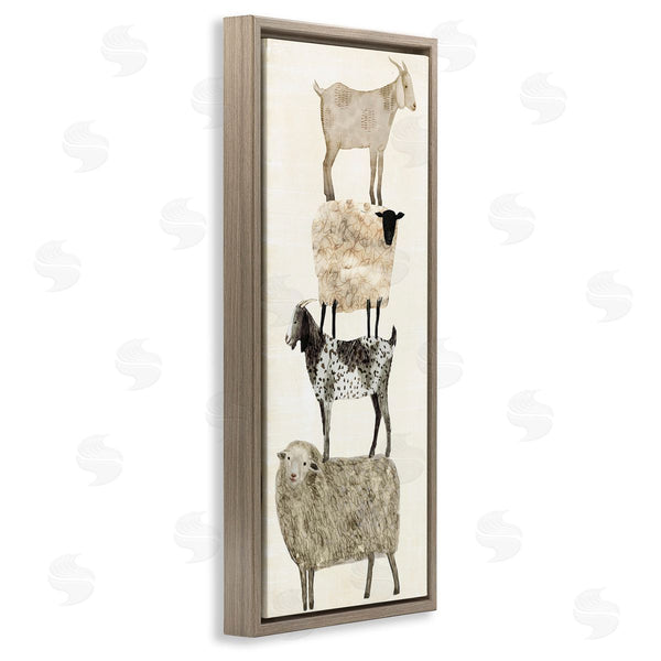 Stupell Industries Victoria Borges | Fun Stacked Sheep & Goats Farm Animals