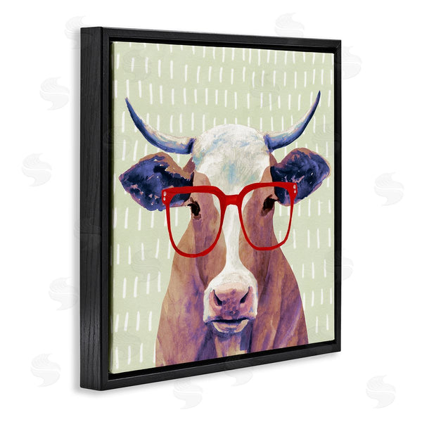 Stupell Industries Victoria Borges | Hipster Cow With Red Glasses