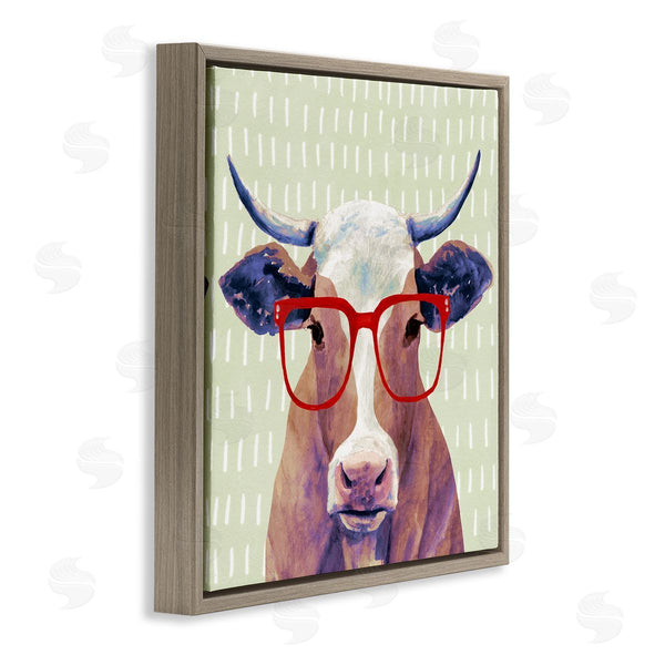 Stupell Industries Victoria Borges | Hipster Cow With Red Glasses