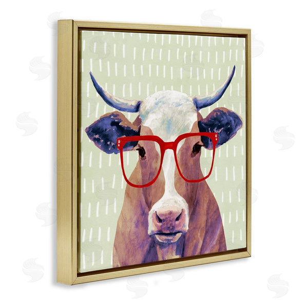 Stupell Industries Victoria Borges | Hipster Cow With Red Glasses