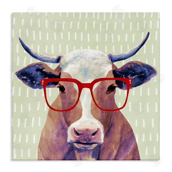 stupell industries Victoria Borges | Hipster Cow with Red Glasses