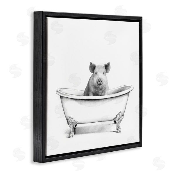 Stupell Industries Victoria Borges | Hog In Bathtub Sketch