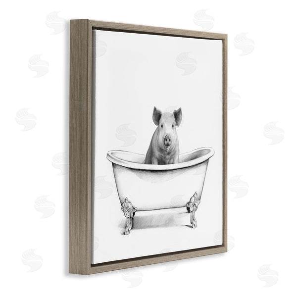 Stupell Industries Victoria Borges | Hog In Bathtub Sketch