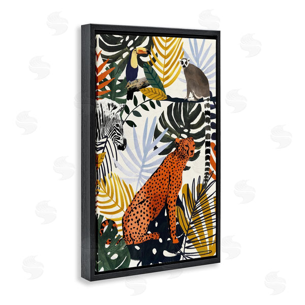Stupell Industries Victoria Borges | Jungle Animals With Tropical Fronds
