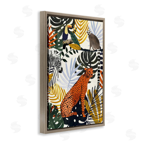 Stupell Industries Victoria Borges | Jungle Animals With Tropical Fronds