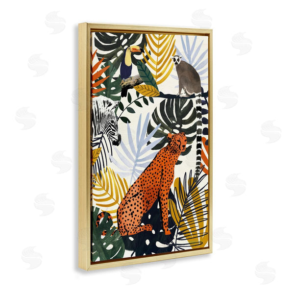 Stupell Industries Victoria Borges | Jungle Animals With Tropical Fronds
