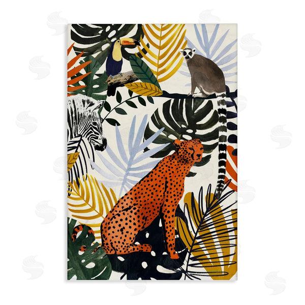stupell industries Victoria Borges | Jungle Animals with Tropical Fronds