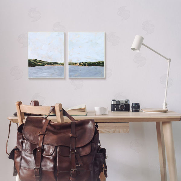 Stupell Industries Victoria Borges | Lake Shore Landscape With Soft Blue Sky Wall Art