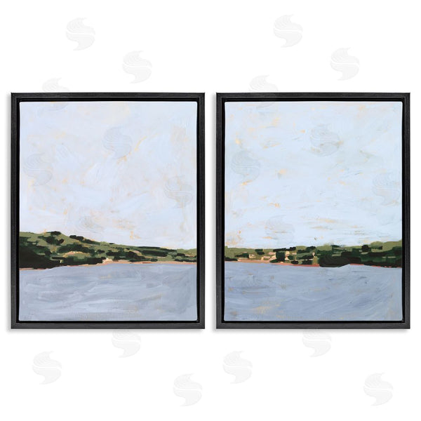Stupell Industries Victoria Borges | Lake Shore Landscape With Soft Blue Sky Wall Art
