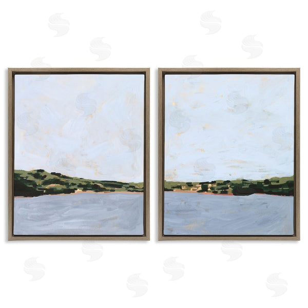Stupell Industries Victoria Borges | Lake Shore Landscape With Soft Blue Sky Wall Art