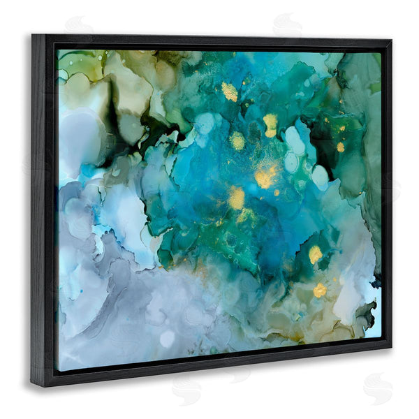 Stupell Industries Victoria Borges | Modern Ocean Water Abstract Painting Fluid Watercolor Composition Wall Art