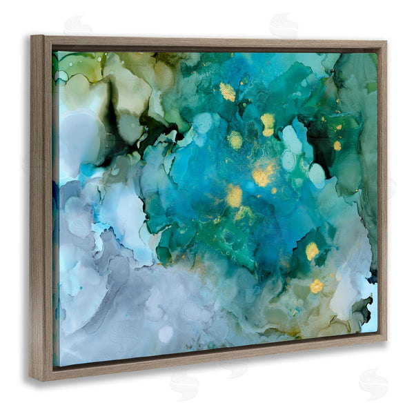 Stupell Industries Victoria Borges | Modern Ocean Water Abstract Painting Fluid Watercolor Composition Wall Art