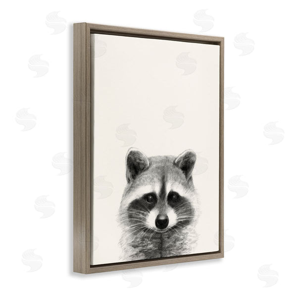 Stupell Industries Victoria Borges | Raccoon Portrait Grey