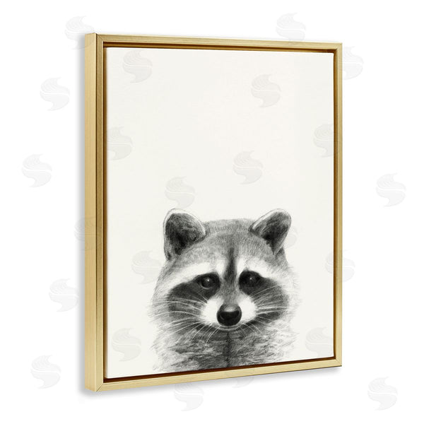 Stupell Industries Victoria Borges | Raccoon Portrait Grey
