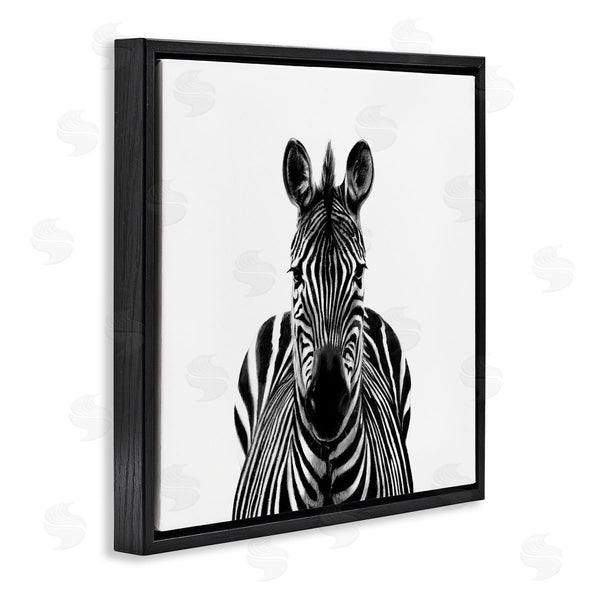 Stupell Industries Victoria Borges | Realistic Zebra Portrait Minimal Black White Wildlife Illustration Wall Art