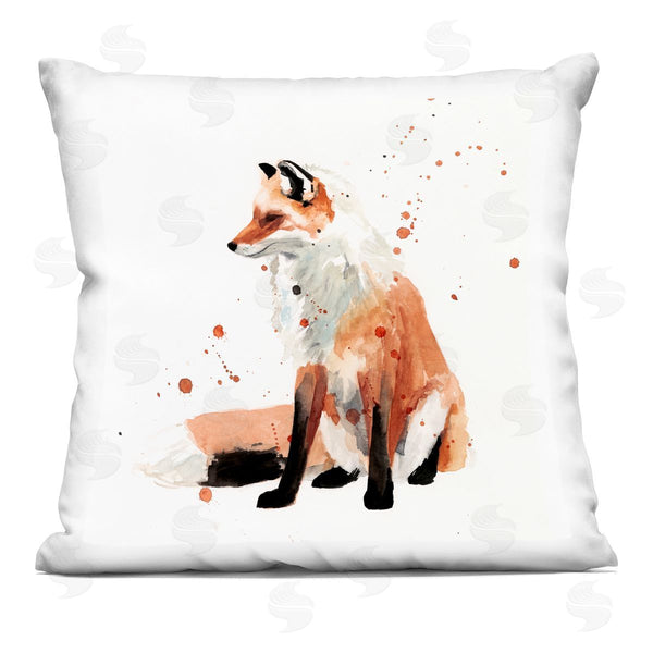 stupell industries Victoria Borges | Red Fox Sitting Minimal Wildlife Nature Printed Throw Pillow