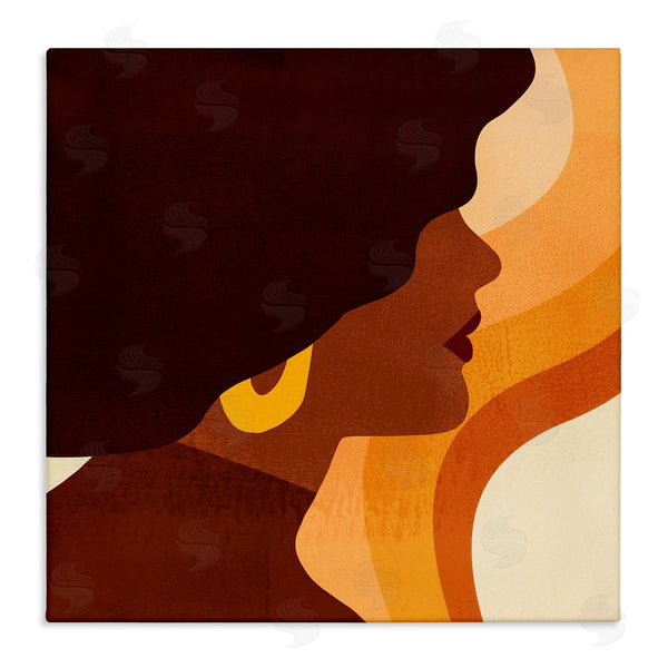 stupell industries Victoria Borges | Retro Swirls Female Portrait