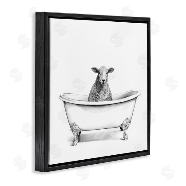 Stupell Industries Victoria Borges | Sheep In Bathtub Sketch