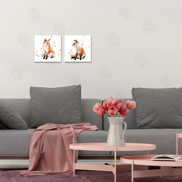 Stupell Industries Victoria Borges | Sitting Fox Orange Watercolors Wall Art