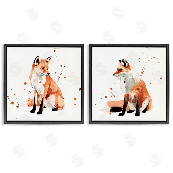 Stupell Industries Victoria Borges | Sitting Fox Orange Watercolors Wall Art