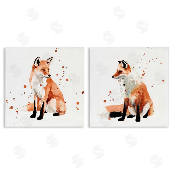 stupell industries Victoria Borges | Sitting Fox Orange Watercolors Wall Art