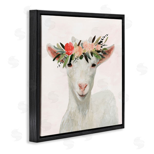 Stupell Industries Victoria Borges | Springtime Flower Crown Baby Goat