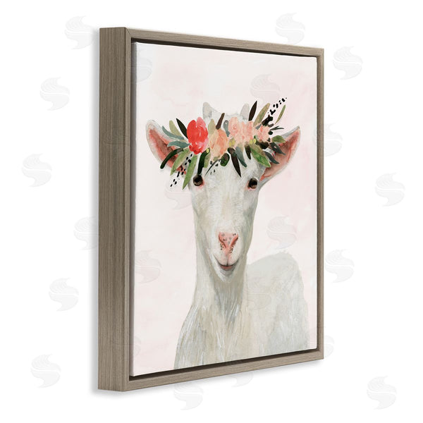 Stupell Industries Victoria Borges | Springtime Flower Crown Baby Goat