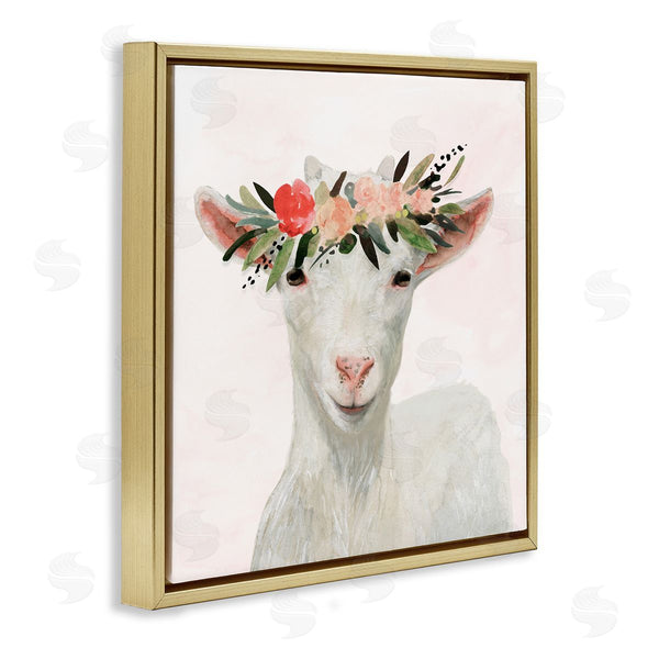 Stupell Industries Victoria Borges | Springtime Flower Crown Baby Goat