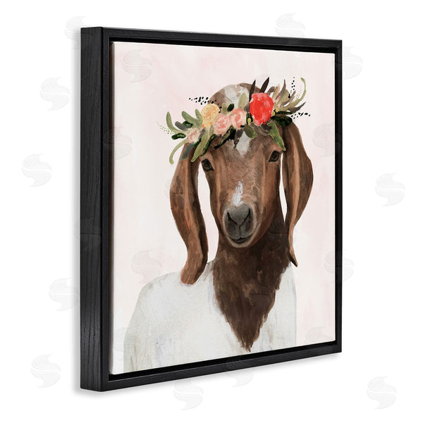 Stupell Industries Victoria Borges | Springtime Flower Crown Long Ear Goat Wall Art