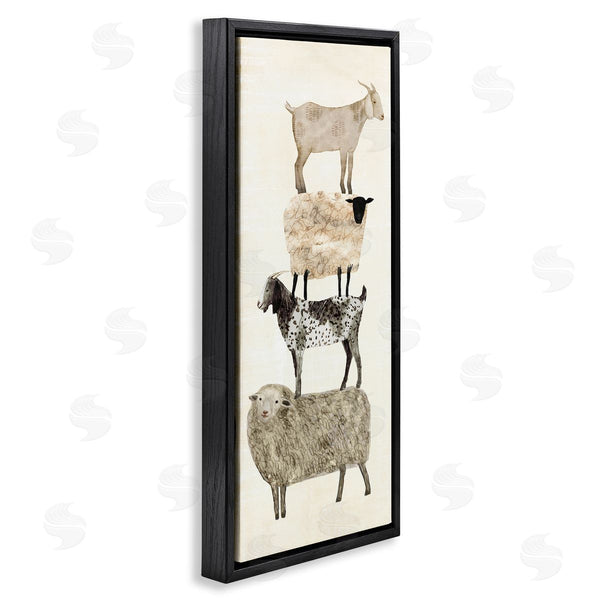 Stupell Industries Victoria Borges | Stacked Sheep & Goats Wall Art