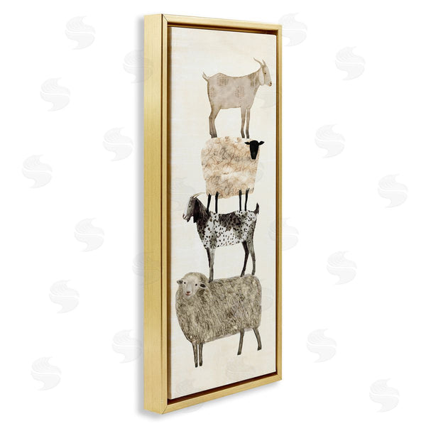 Stupell Industries Victoria Borges | Stacked Sheep & Goats Wall Art