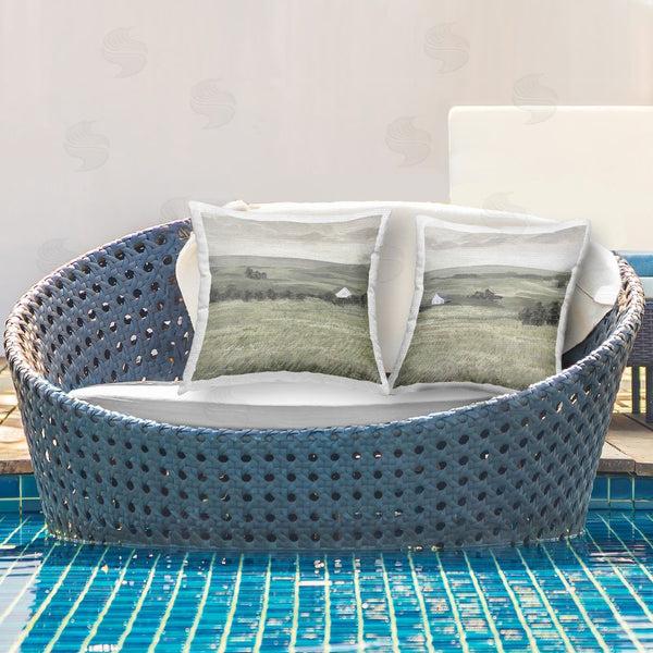 Stupell Industries Victoria Borges | Traditional Distant Farmhouse Field Printed Throw Pillow Set