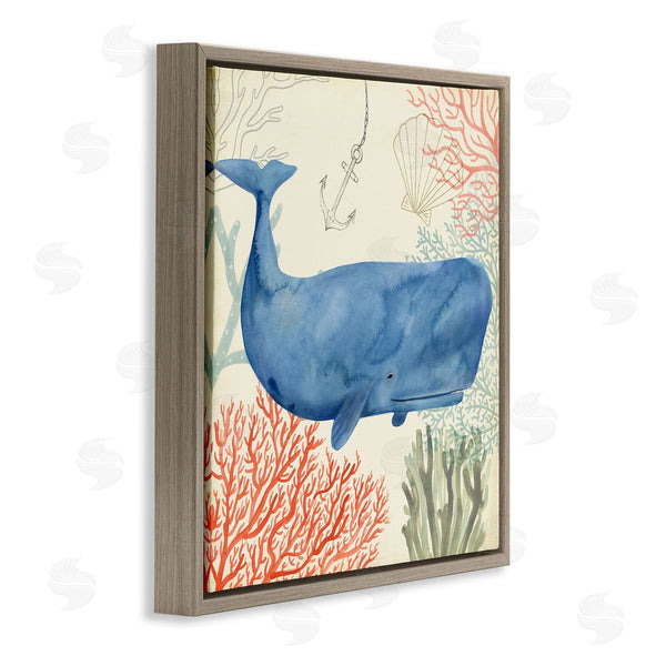 Stupell Industries Victoria Borges | Underwater Whimsical Whale Watercolor