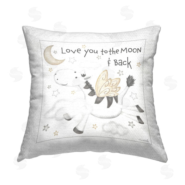 Stupell Industries Victoria Hutto | Moon & Back Phrase Printed Throw Pillow