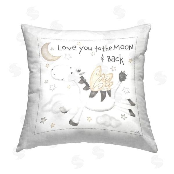 stupell industries Victoria Hutto | Moon & Back Phrase Printed Throw Pillow
