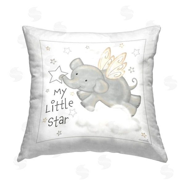 stupell industries Victoria Hutto | My Little Star Elephant Printed Throw Pillow