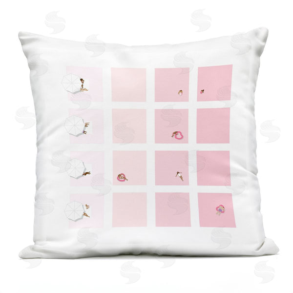 Stupell Industries Victoria Kukla | Tropical Pastel Pink Summer Geometric Pools Printed Throw Pillow