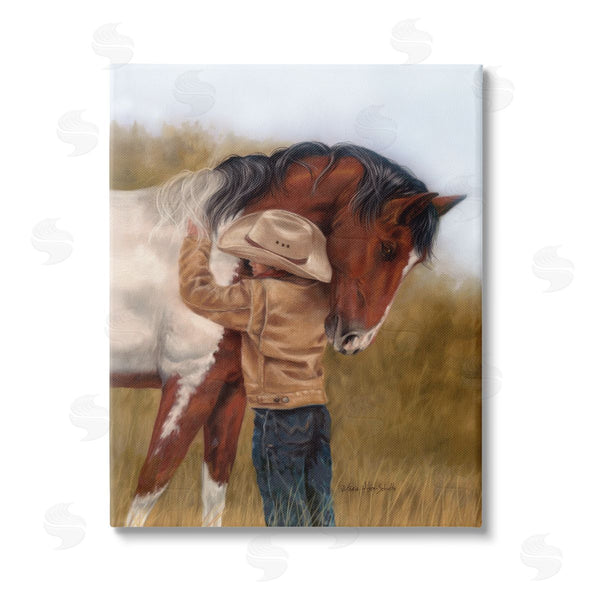 stupell industries Victoria Schultz | Boy Hugging Horse Painting Wall Art