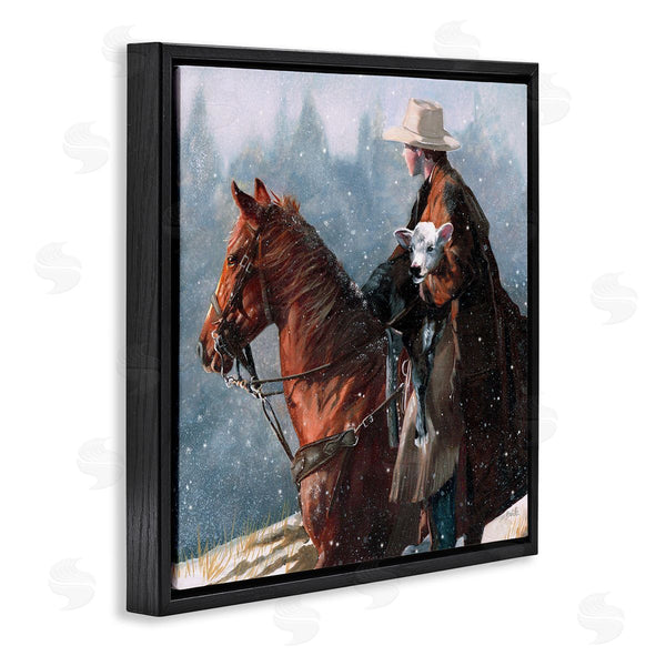 Stupell Industries Victoria Schultz | Cowboy Snow Scene