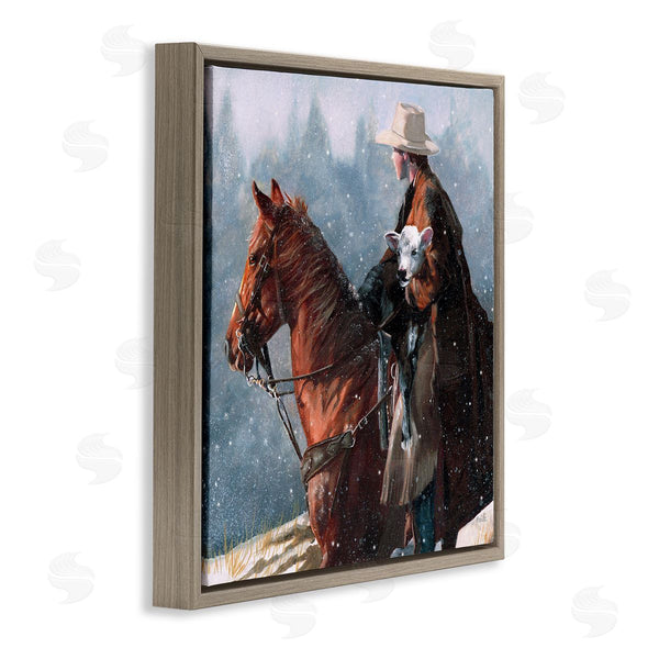 Stupell Industries Victoria Schultz | Cowboy Snow Scene
