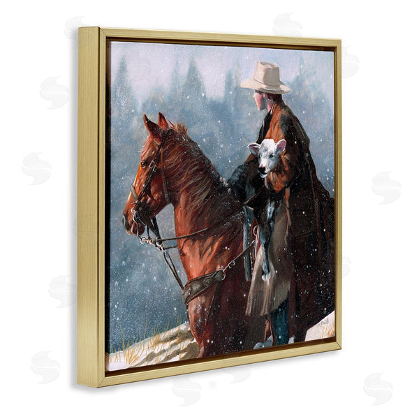 Stupell Industries Victoria Schultz | Cowboy Snow Scene