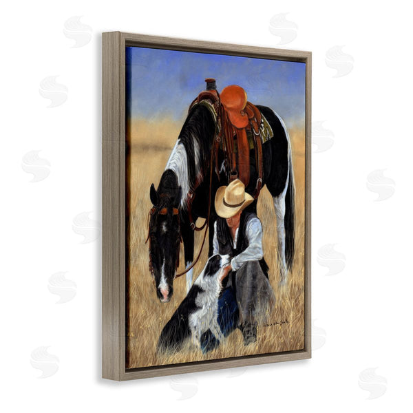 Stupell Industries Victoria Schultz | Cowboy With Dog & Horse
