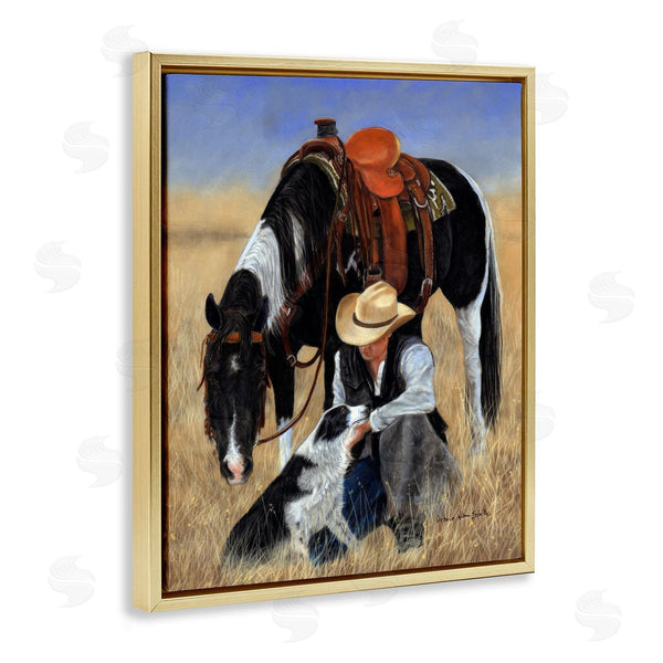 Stupell Industries Victoria Schultz | Cowboy With Dog & Horse