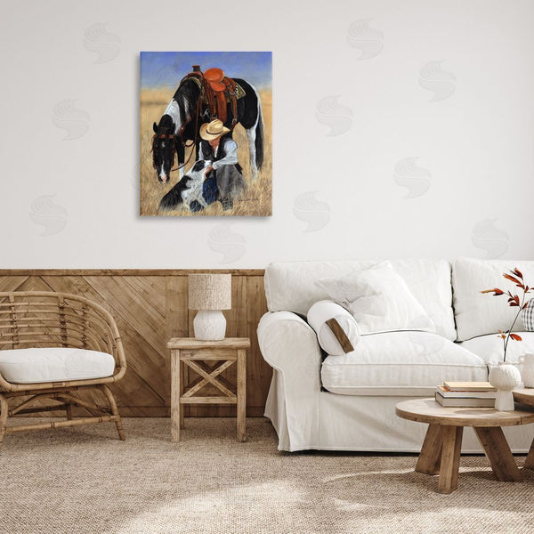 Stupell Industries Victoria Schultz | Cowboy With Dog & Horse Wall Art