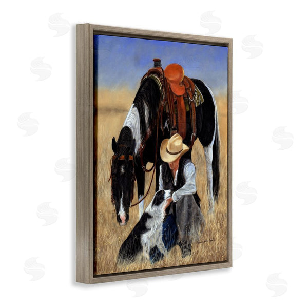 Stupell Industries Victoria Schultz | Cowboy With Dog & Horse Wall Art