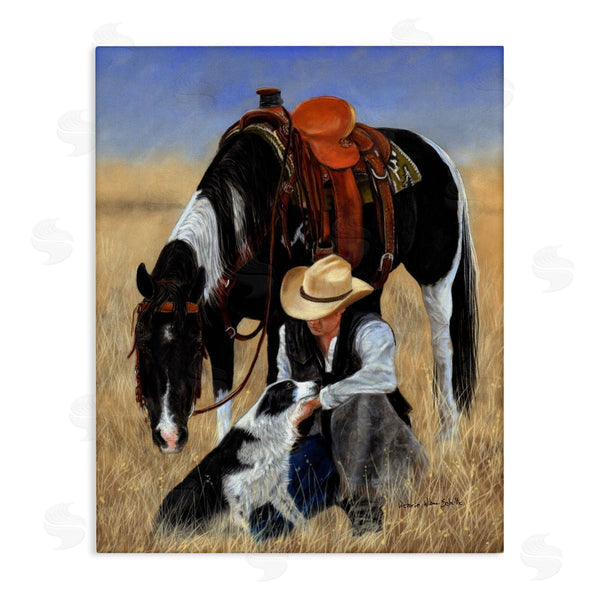 stupell industries Victoria Schultz | Cowboy with Dog & Horse