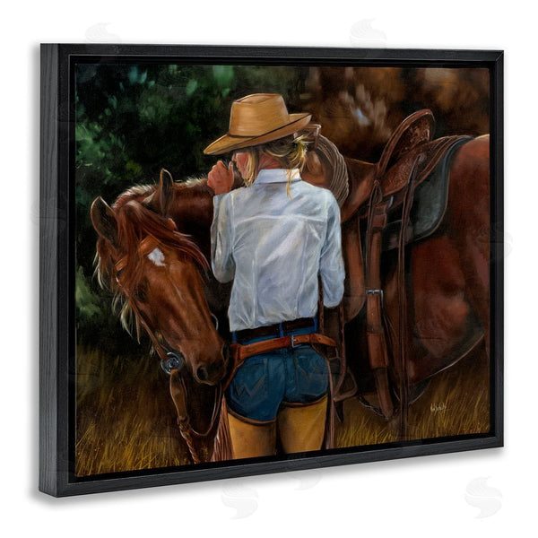 Stupell Industries Victoria Schultz | Cowgirl Tending To Horse Wall Art